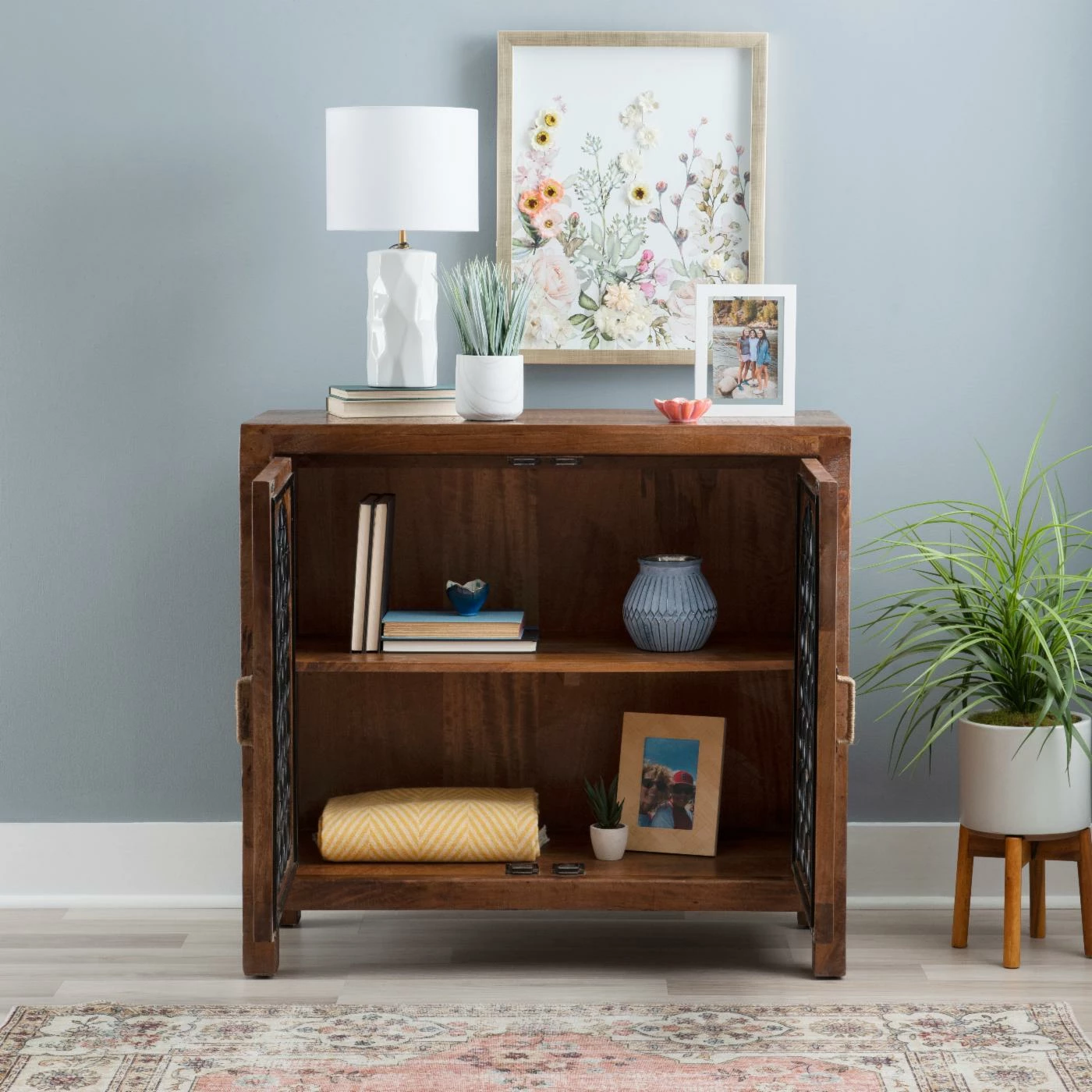 Wholesale ✨ Metal Powell Cabarras 2-Door Console - Brown 🛒 3 Wholesale ✨ Metal Powell Cabarras 2-Door Console - Brown 🛒 - Image 3