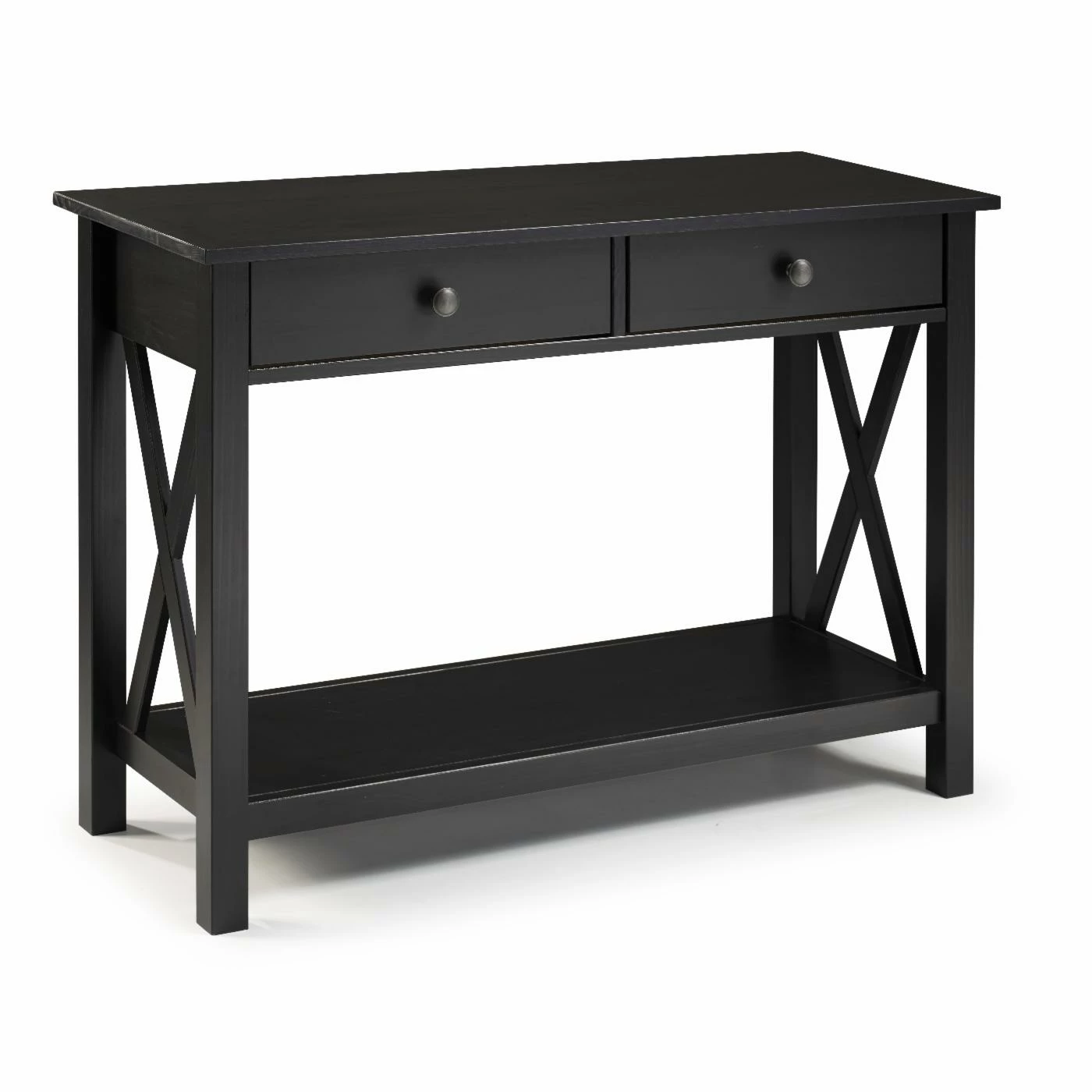 Best deal π Wood Linon Davis 2-Drawer Console Table - Black π - Image 3