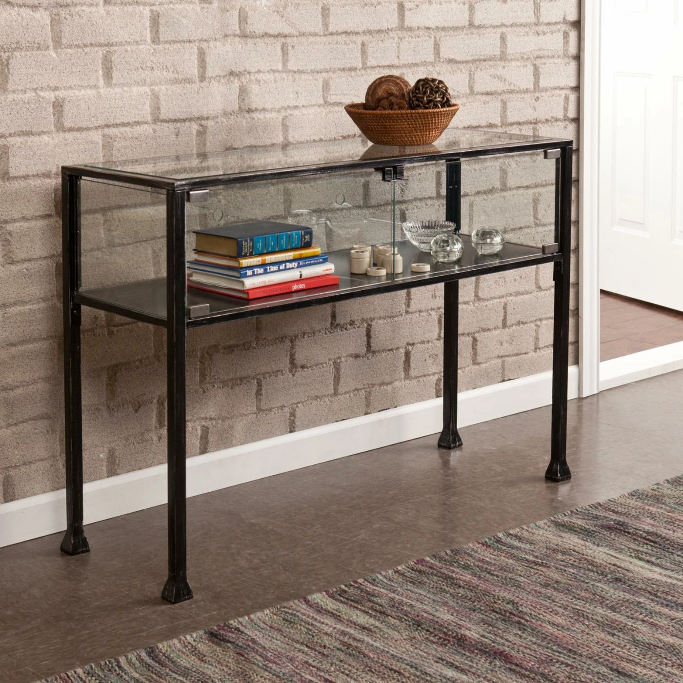 New 💯 Metal Southern Enterprises Terrarium Console Table ✔️ - Image 3