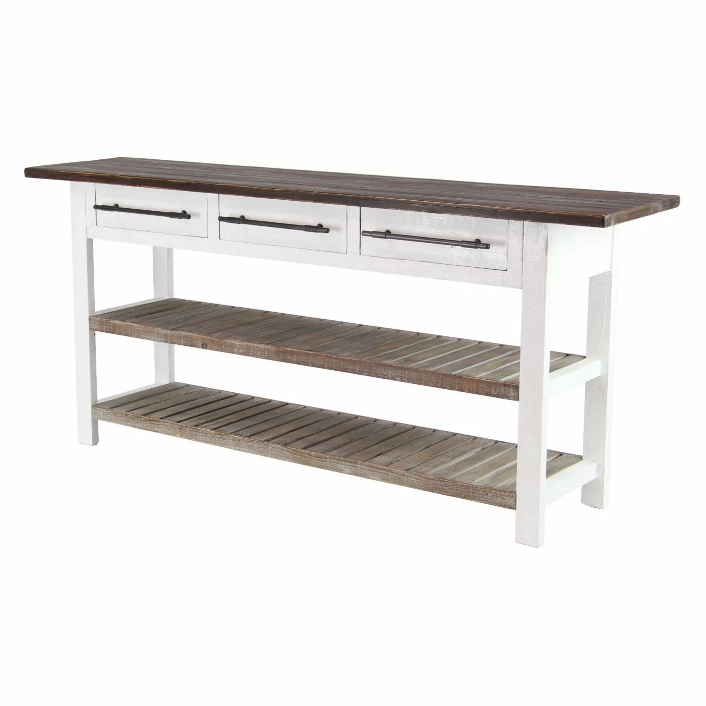 Buy π DecMode Traditional 3-Drawer Wooden Console Table π - Image 3