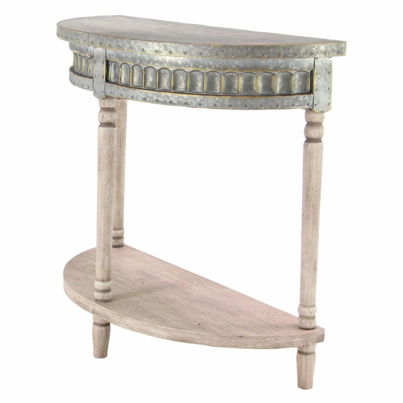 Cheapest π₯° DecMode Traditional Fir Wood And Iron Half-Round Console Table π - Image 3