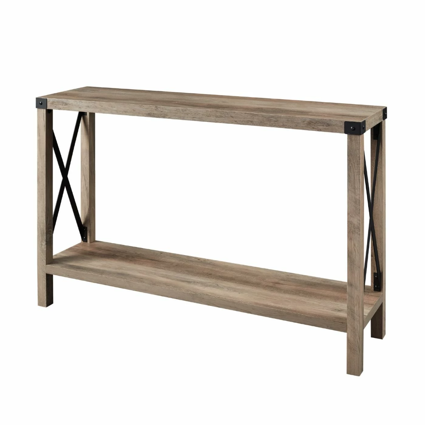 Promo π€© Wood HumbleNest Countryside Weathered Metal X Console Table β - Image 3