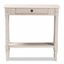 Hot Sale 🎉 Wood Baxton Studio Ariella Country Cottage Farmhouse 1 Drawer Console Table 👏 -Convenience Concepts Shop detailWSI3998