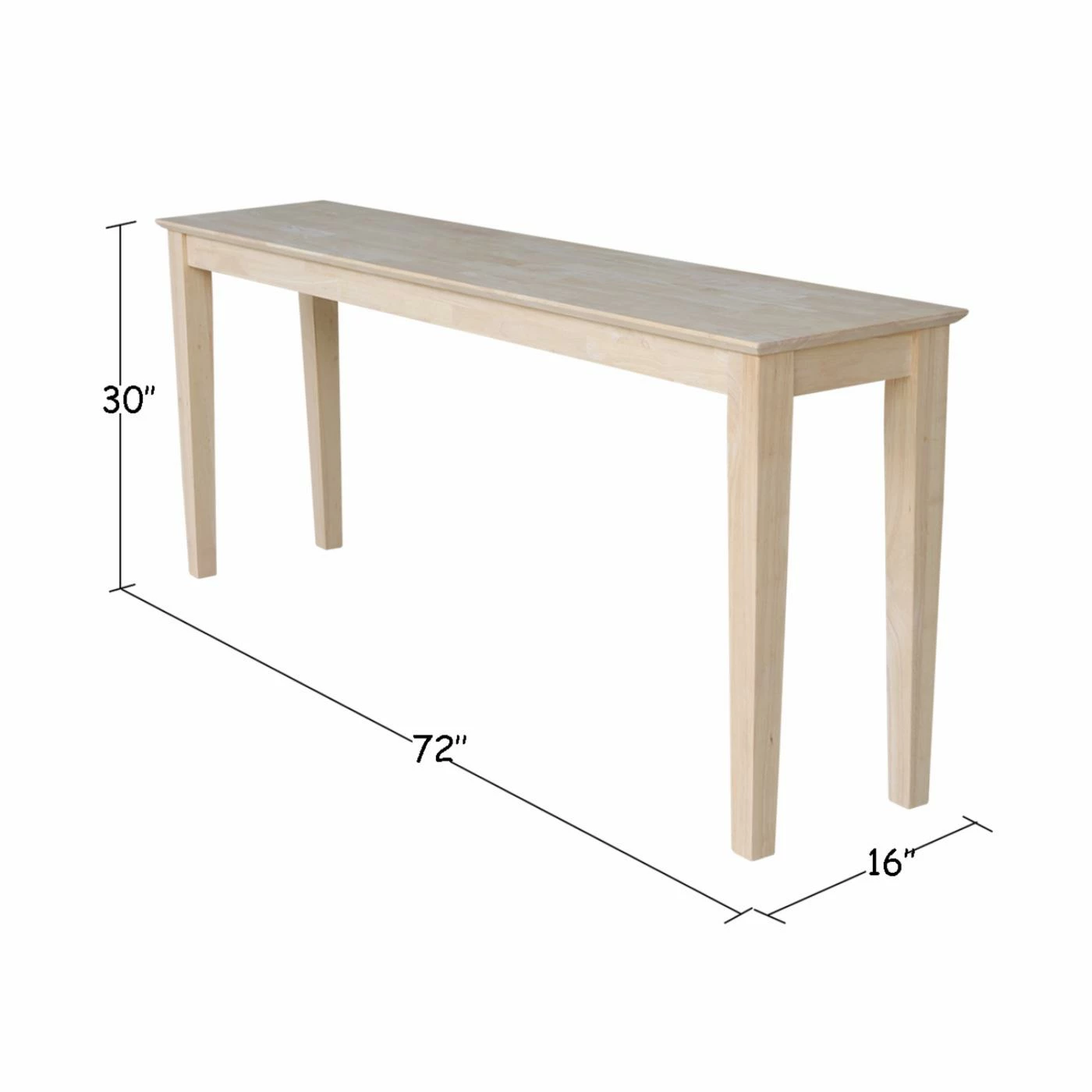 Brand new π Wood International Concepts Shaker Console Table - Extended Length 72 In. - Unfinished π₯° - Image 2