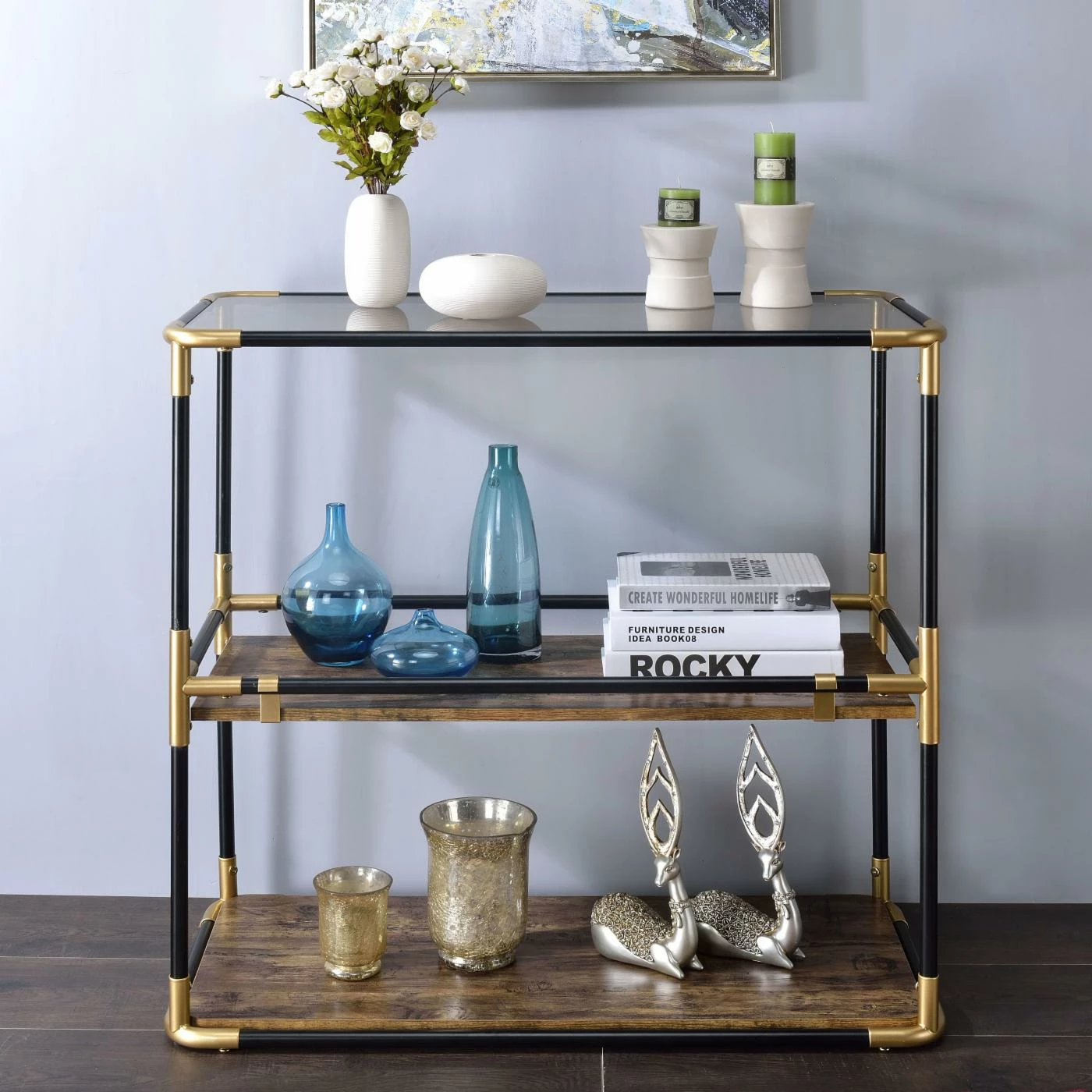 Best Sale ❤️ Metal Acme Furniture Heleris Console Table 👏 - Image 2