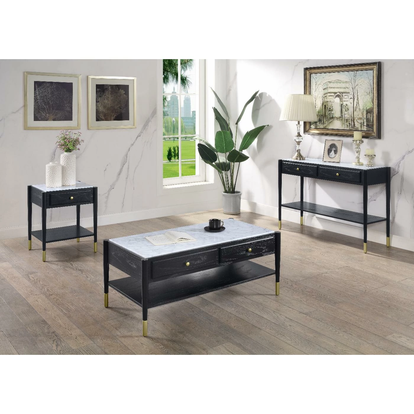 Flash Sale ⌛ Wood Acme Furniture Atalia Marble Sofa Table ❤️ - Image 2