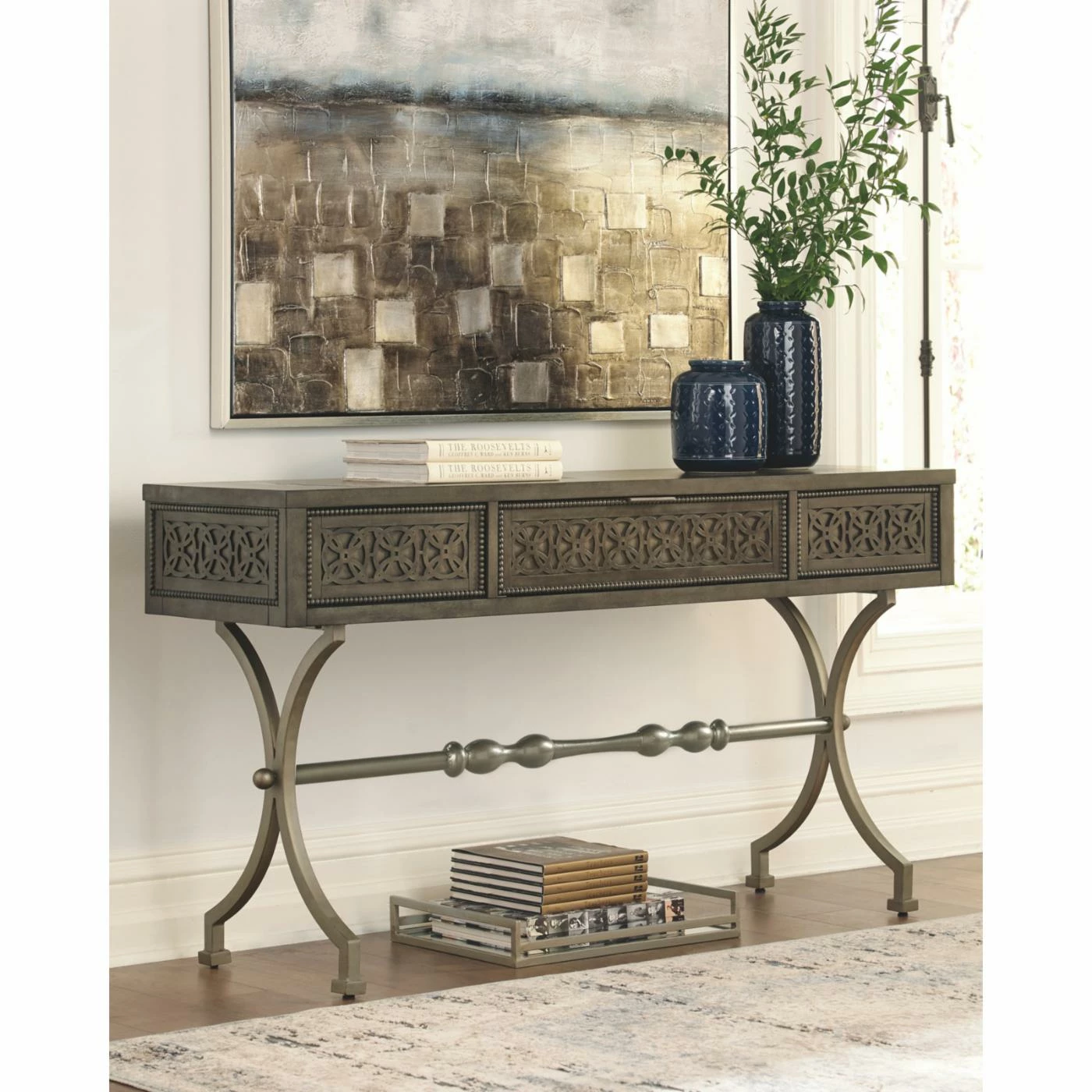 Wholesale 😀 Metal Signature Design By Ashley Quinnland Console Table 😍 - Image 2