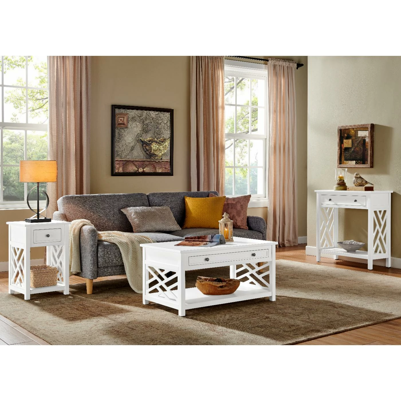 Buy 💯 Alaterre Furniture Coventry Wood Entryway/Console/Sofa Table With Drawer And Shelf - White 🎁 2 Buy 💯 Alaterre Furniture Coventry Wood Entryway/Console/Sofa Table With Drawer And Shelf - White 🎁 - Image 2