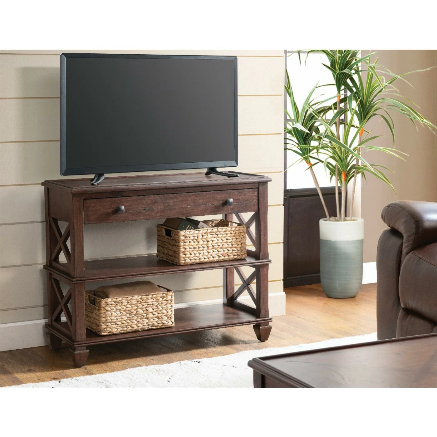 Best deal βοΈ Alaterre Furniture Stockbridge Wood Sofa/TV Console With Drawer π - Image 2