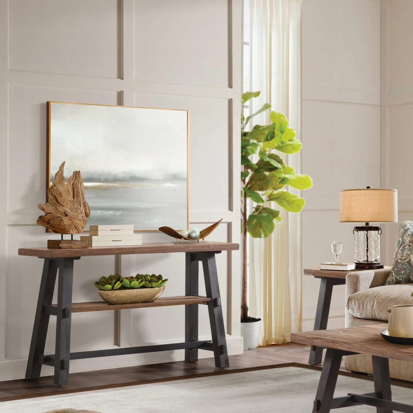 Best reviews of ❤️ Alaterre Furniture Adam Solid Wood Sofa/TV Console Table With Shelf 🌟 2 Best reviews of ❤️ Alaterre Furniture Adam Solid Wood Sofa/TV Console Table With Shelf 🌟 - Image 2