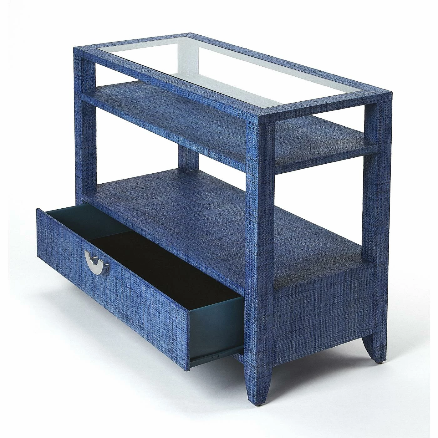 Cheapest 🌟 Wood Butler Specialty Amelle Blue Raffia Console Table 🔔 - Image 2