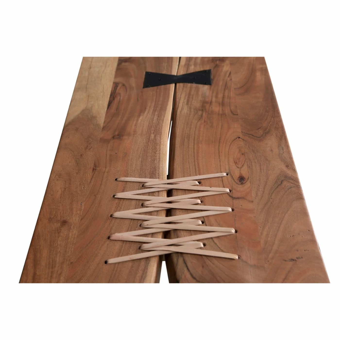 New 𧨠Metal Chic Teak Charleston Acacia Wood Console Table 𧨠- Image 2