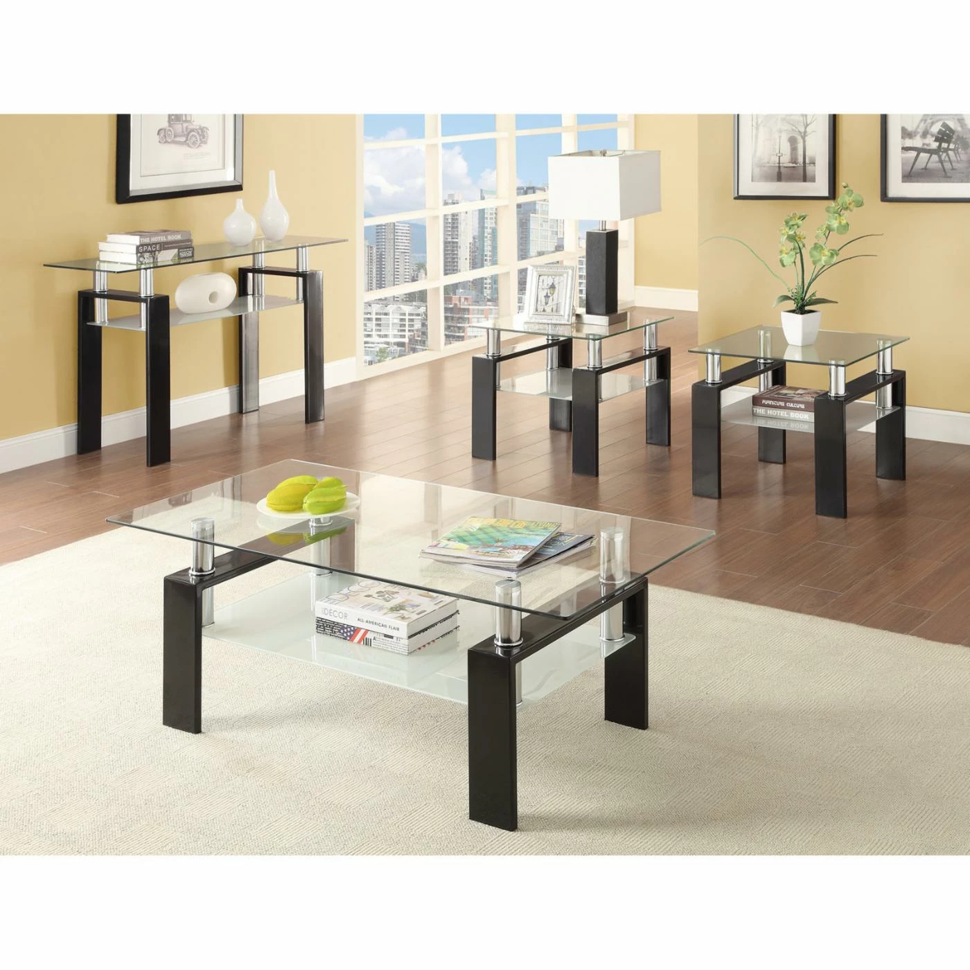 Coupon 🎉 Metal Coaster Furniture Glass Top Sofa Table With Glass Shelf 💯 - Image 2