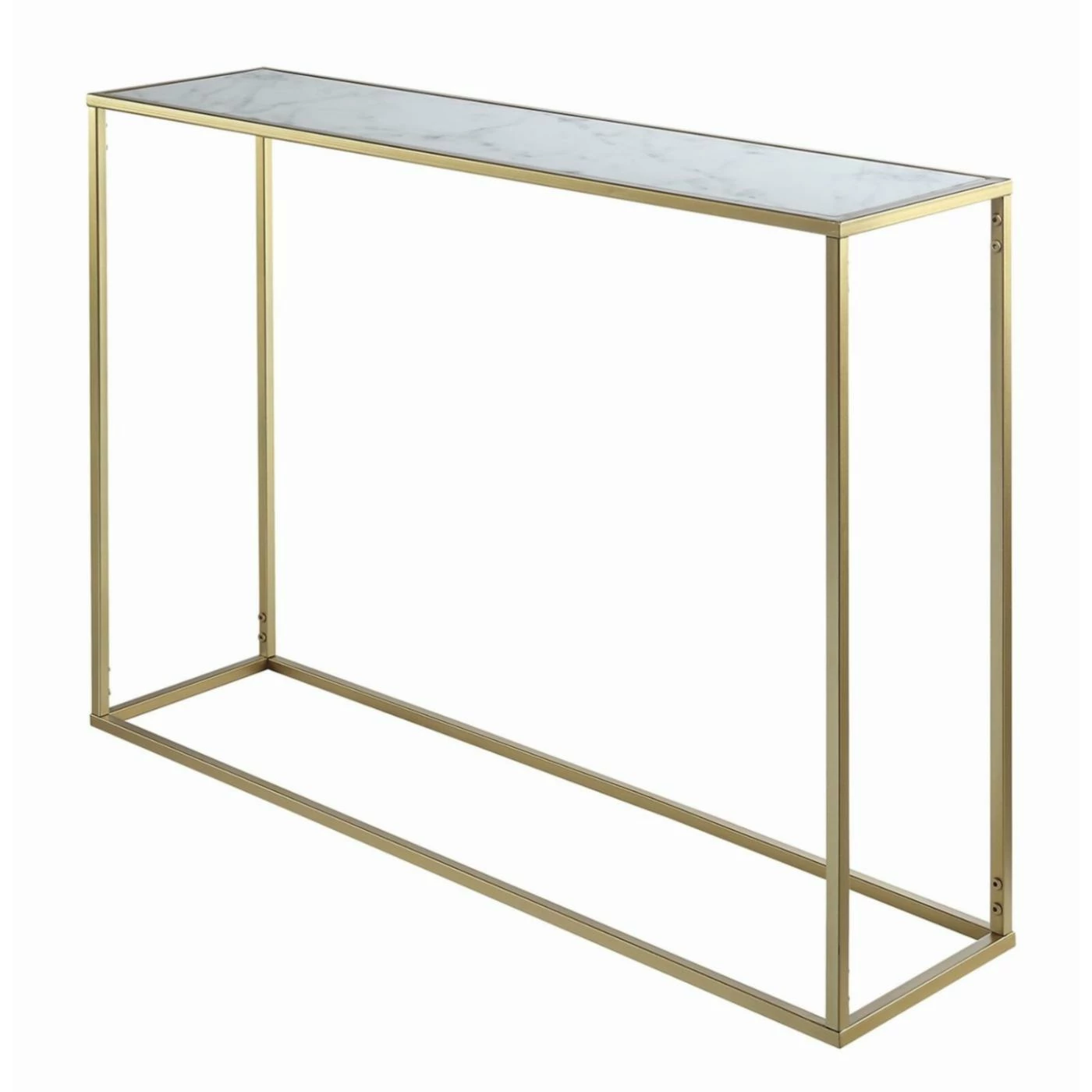 Best Sale โจ Metal Convenience Concepts Gold Coast Faux Marble Console Table ๐ - Image 2