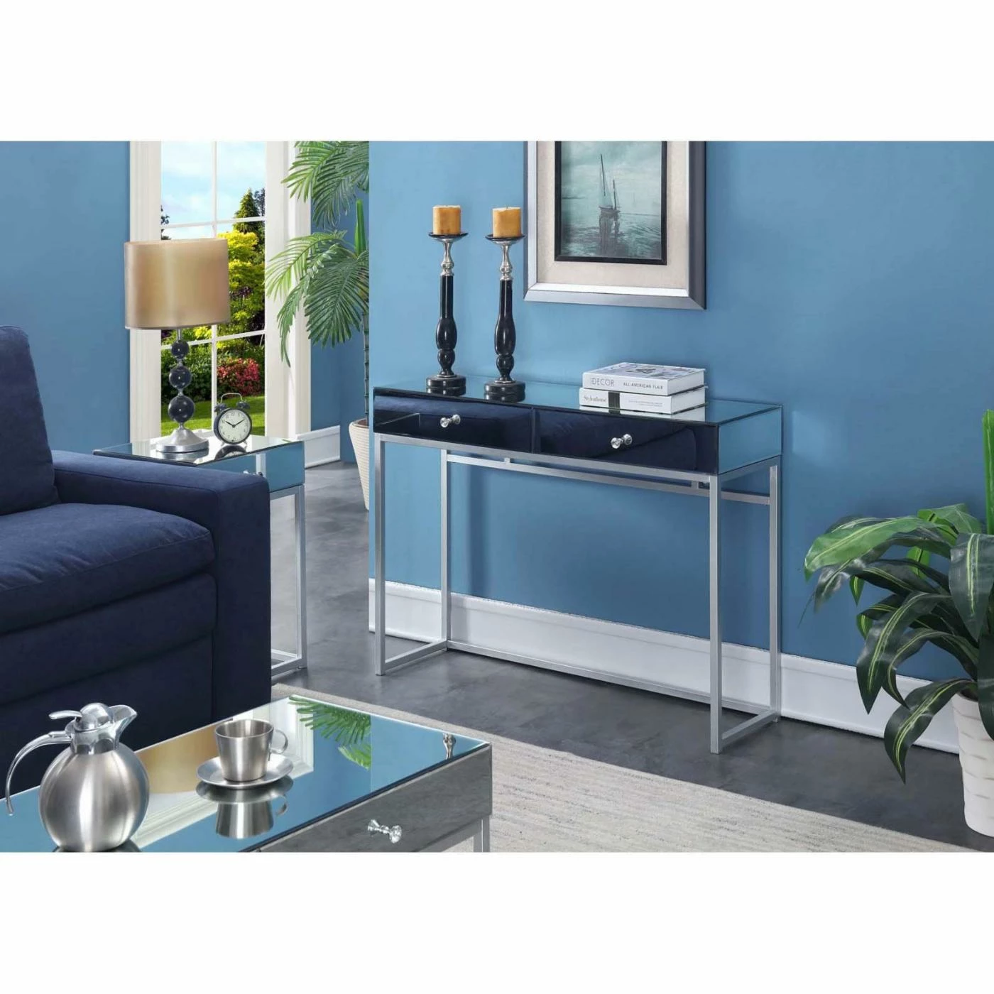 Wholesale π Metal Convenience Concepts Reflections Console Table π - Image 2