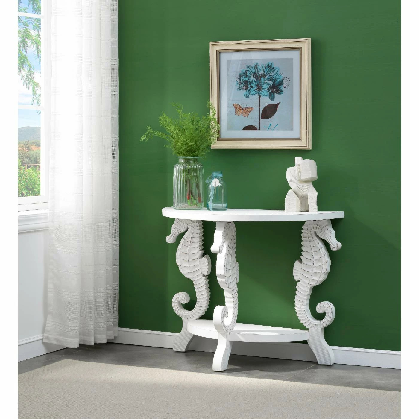 Buy ๐ Wood Coast To Coast Wonders Of The Sea Demilune Console Table โ - Image 2