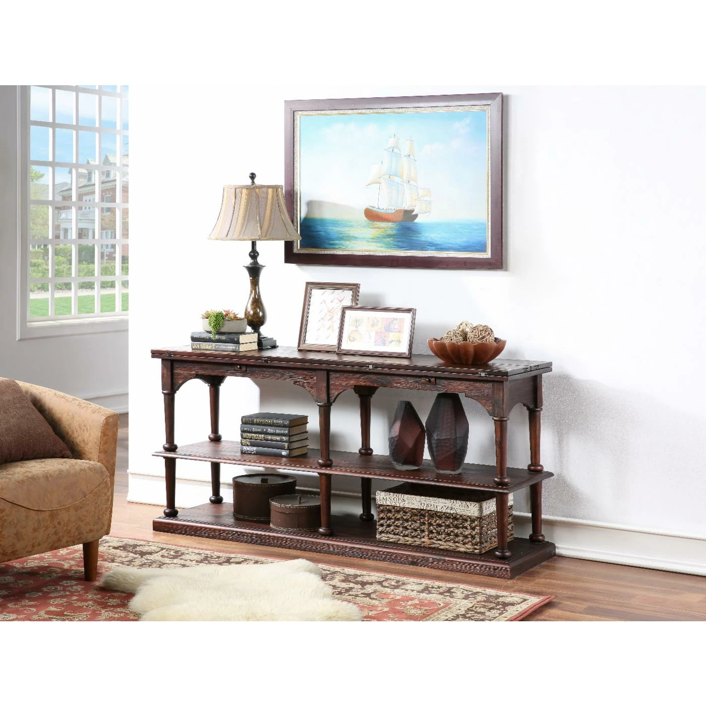Budget 🔔 Wood Coast To Coast Imports Fold Out Console Table 🤩 2 Budget 🔔 Wood Coast To Coast Imports Fold Out Console Table 🤩 - Image 2