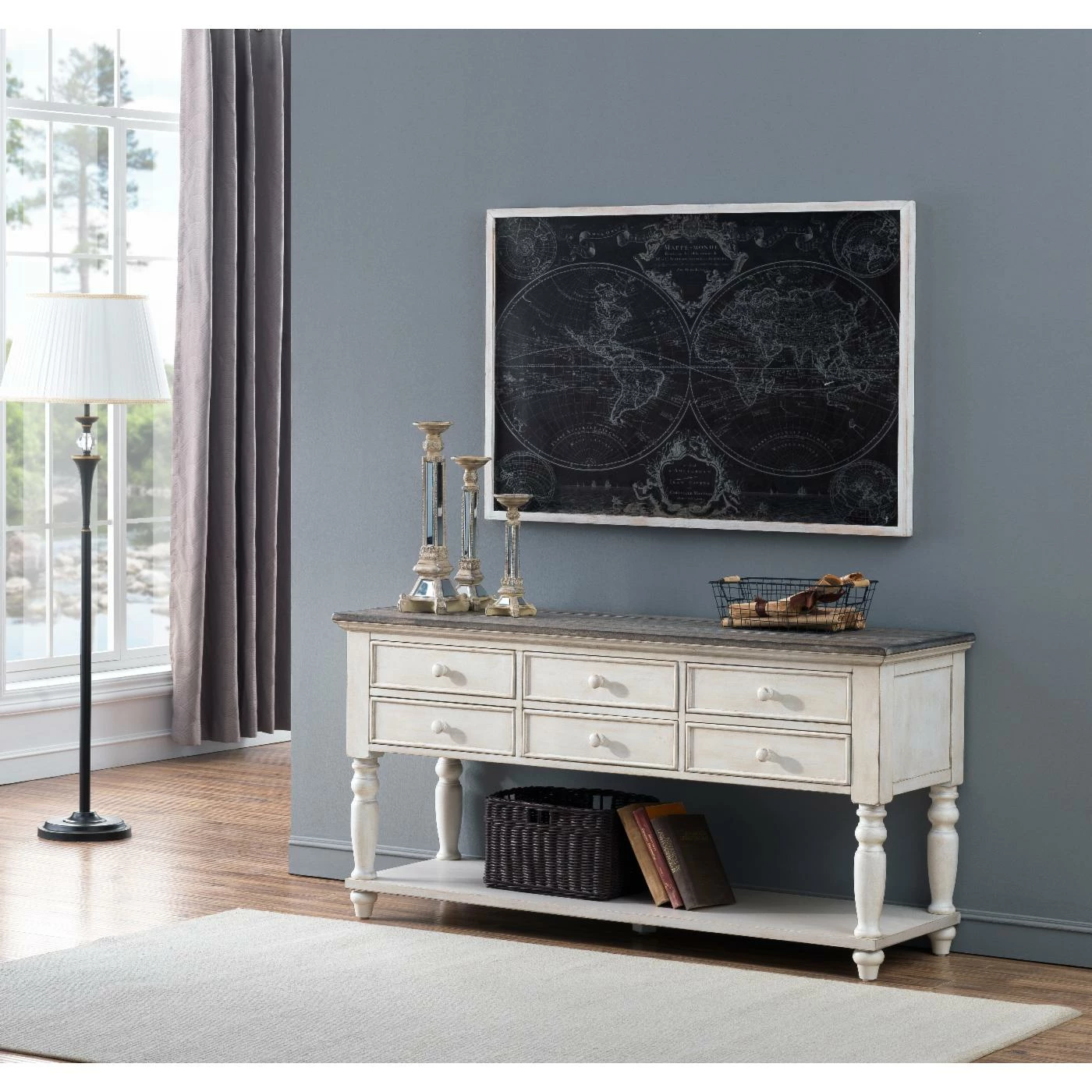 Hot Sale 🌟 Wood Coast To Coast Imports Bar Harbor 6 Drawer Console Table 🎉 - Image 2