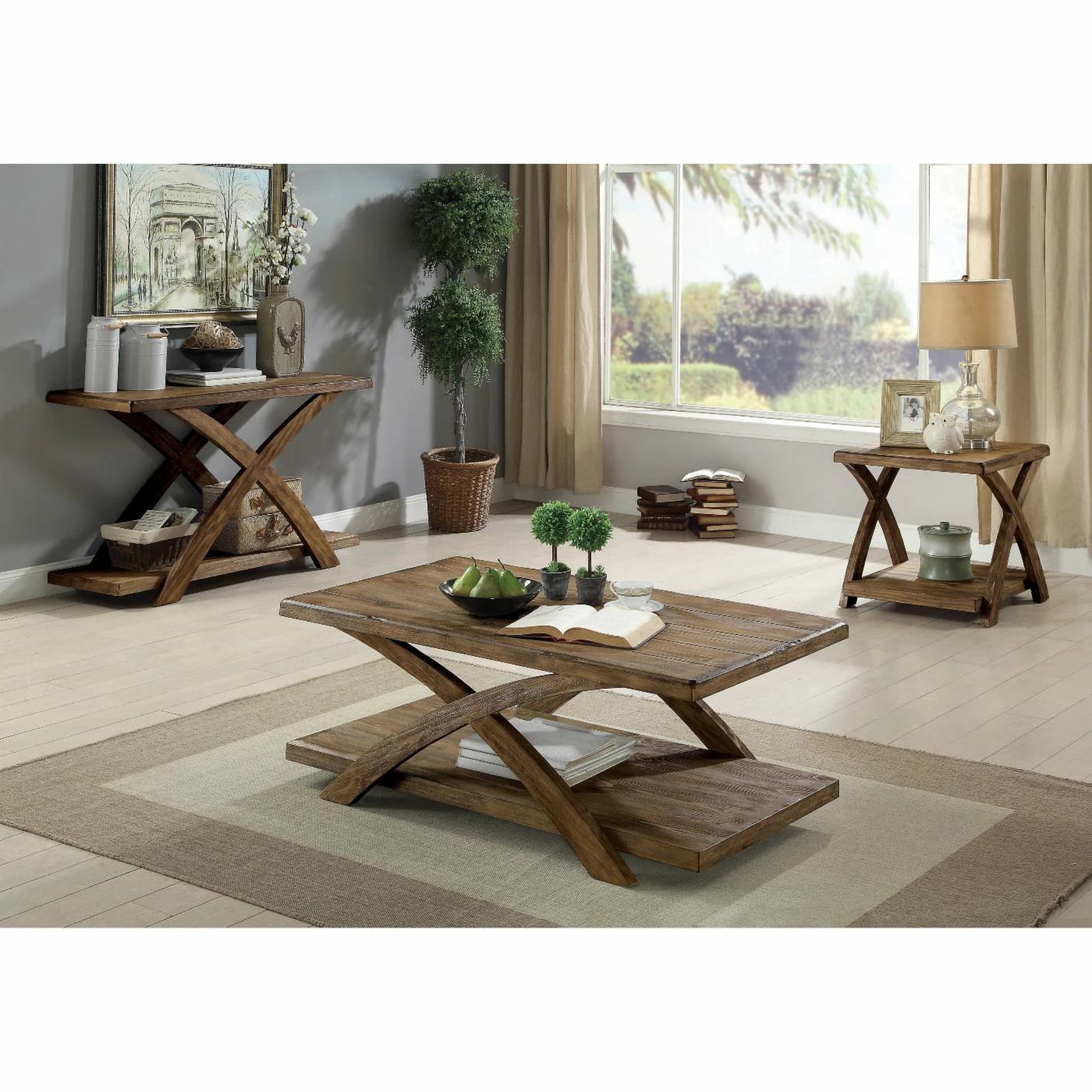 Cheap β Wood Furniture Of America Vernon Rustic Cross Plank Console Table π 2 Cheap β Wood Furniture Of America Vernon Rustic Cross Plank Console Table π - Image 2