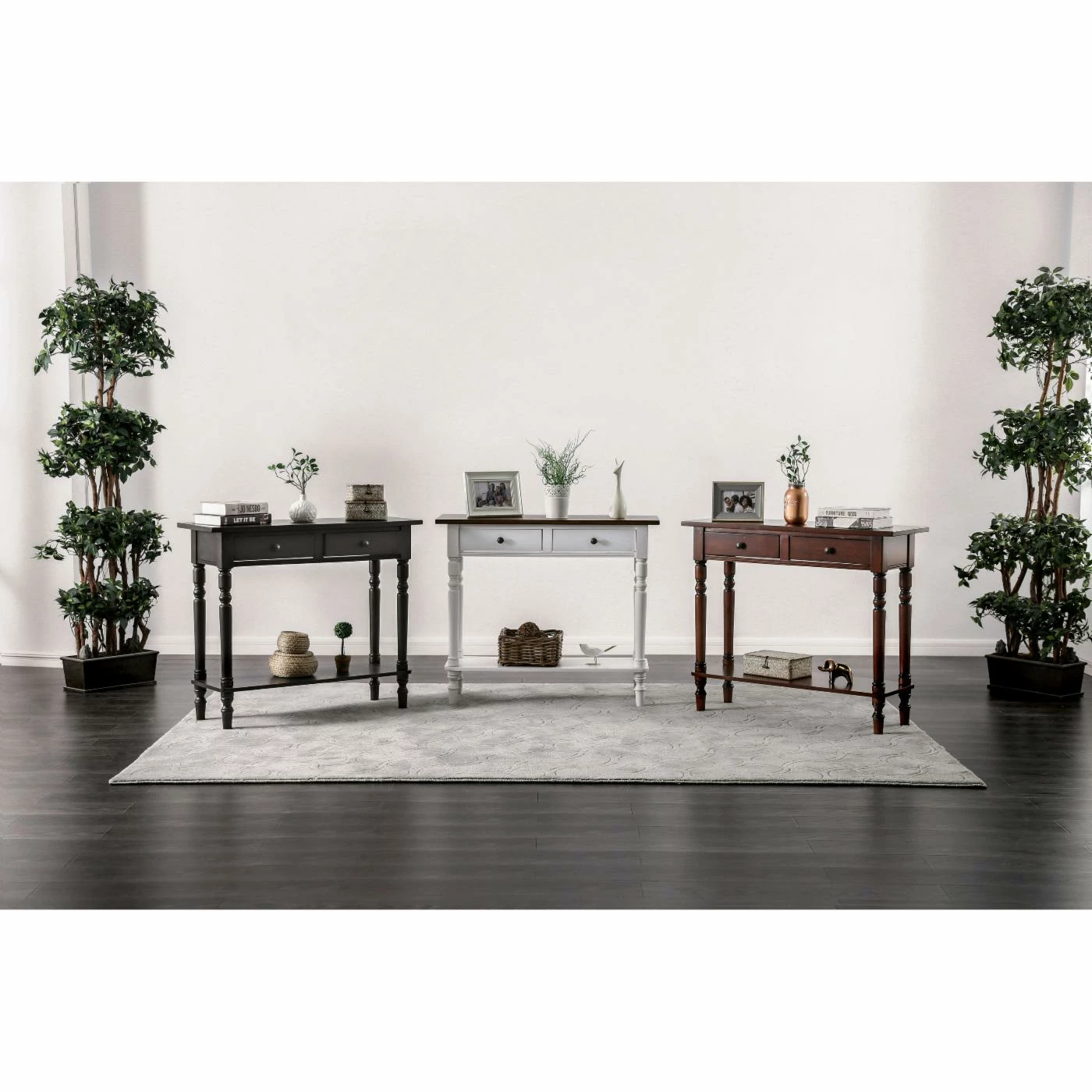 Promo ❤️ Furniture Of America Valor Wood 2 Drawer Console Table 🤩 - Image 2