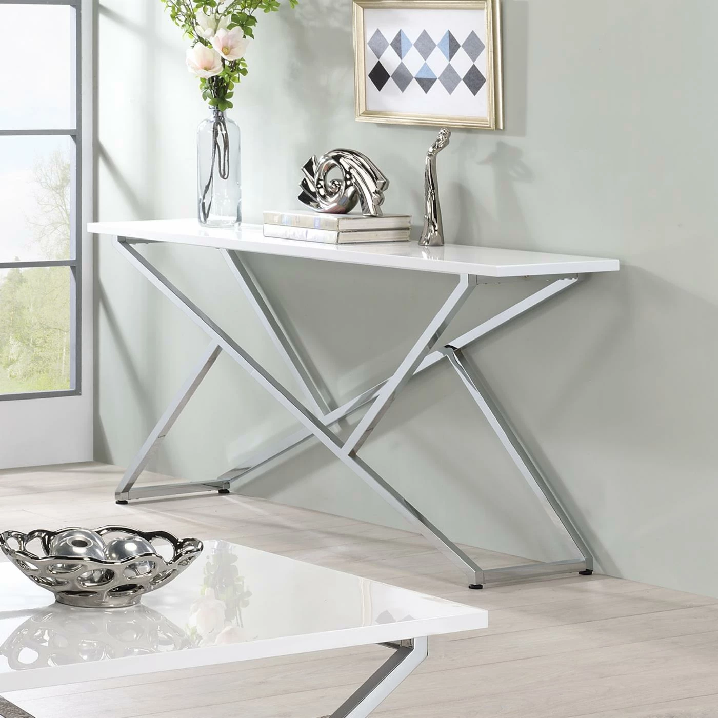 Discount π₯° Metal Furniture Of America Meeker Contemporary Rectangular Console Table π₯° - Image 2