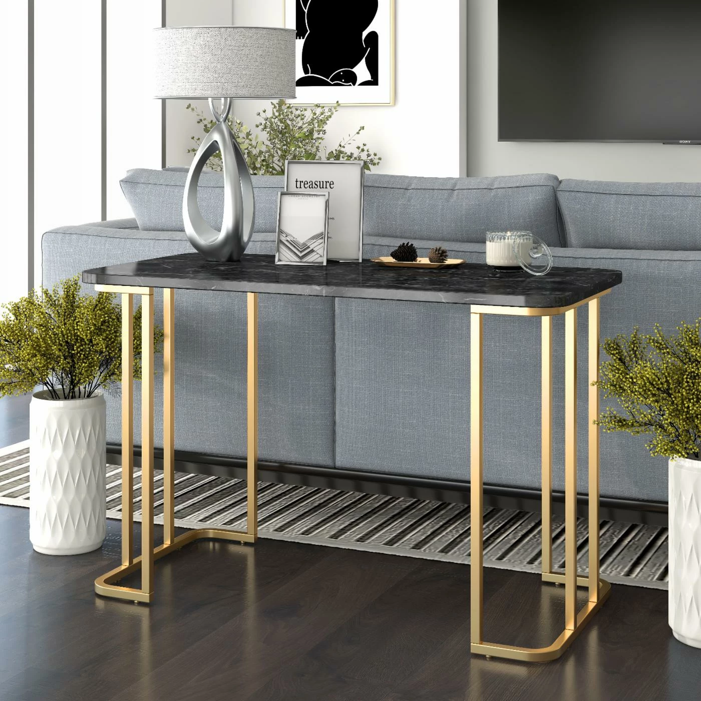 Discount π Metal Furniture Of America Derby Hill Contemporary Console Table π - Image 2