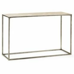 Alternative view of Flash Sale 💯 Metal Hammary Modern Basics Sofa Table - Natural Travertine / Textured Bronze 🔔