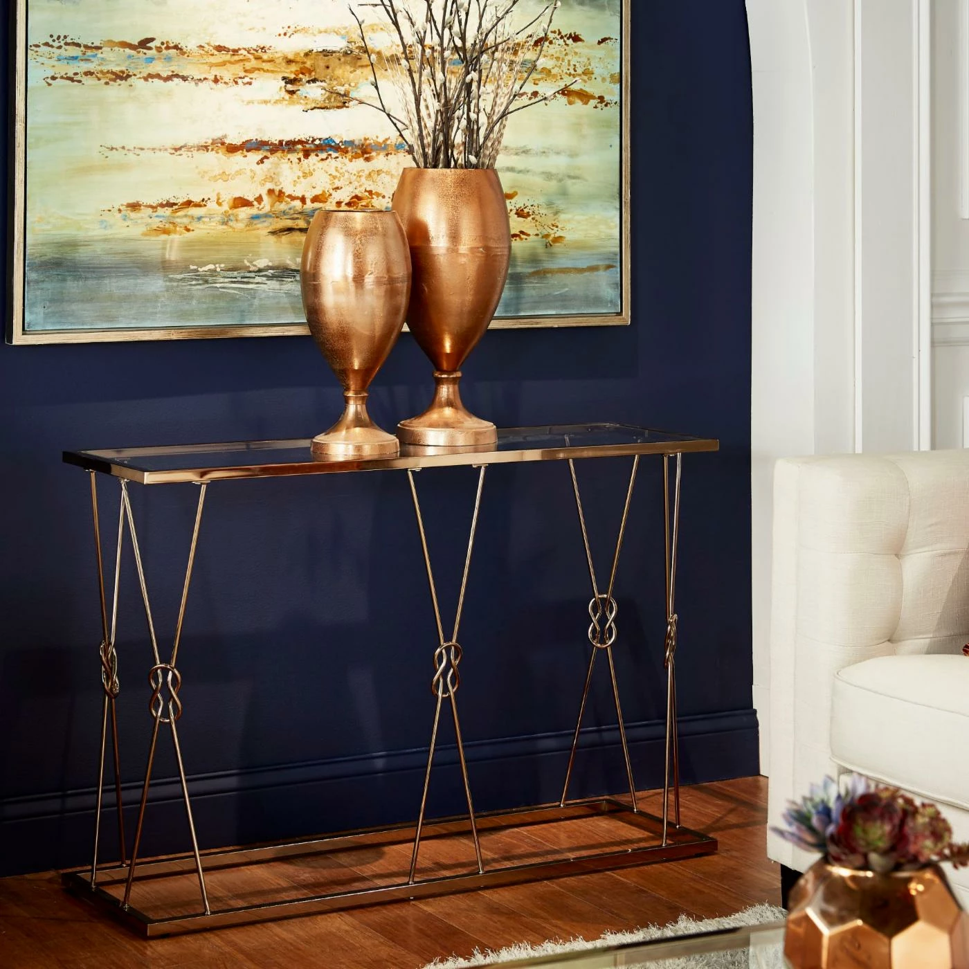 New π₯ Metal Weston Home Paige Reef Knot Sofa Table β€οΈ - Image 2