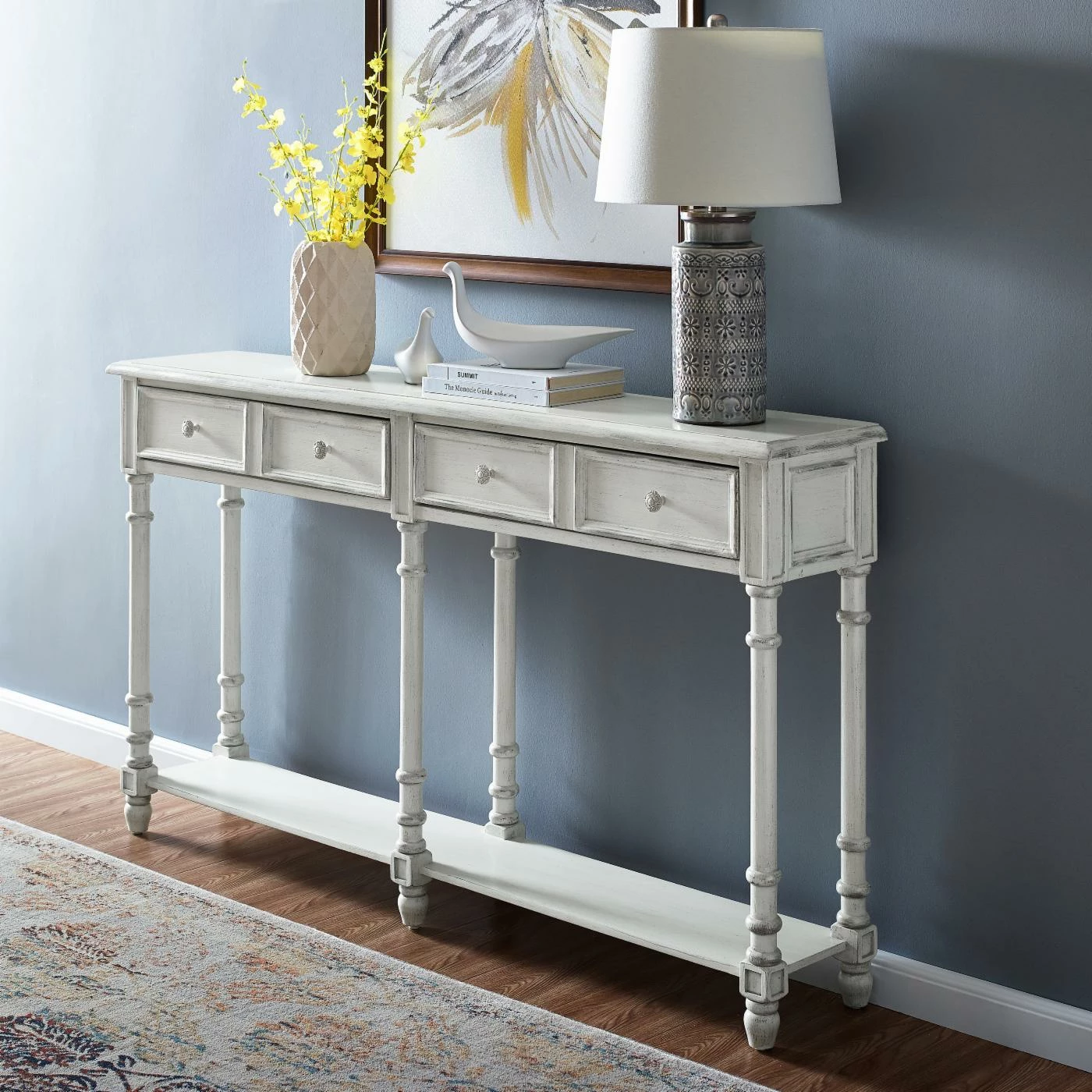 New π Wood HomeFare 2 Drawer Hall Console Table π - Image 2