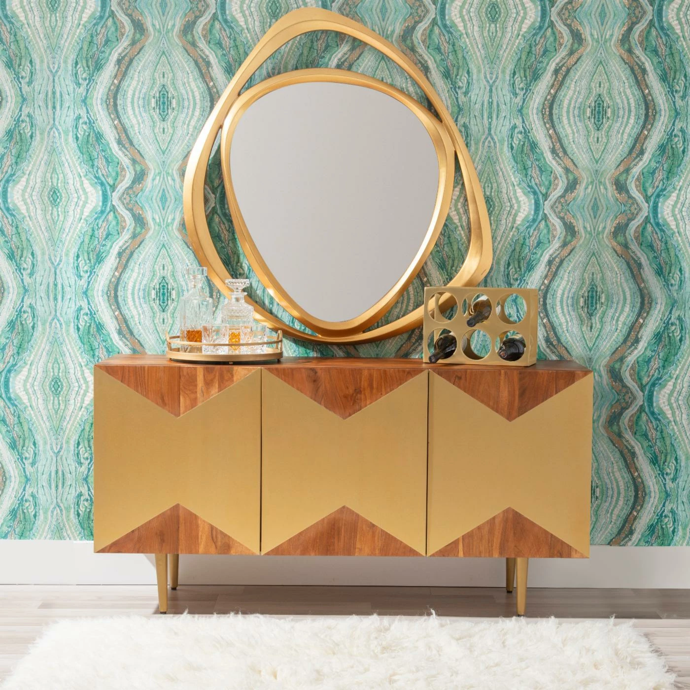 Best reviews of π₯ Metal Powell Kiera Console - Brown With Gold Accents π₯° - Image 2