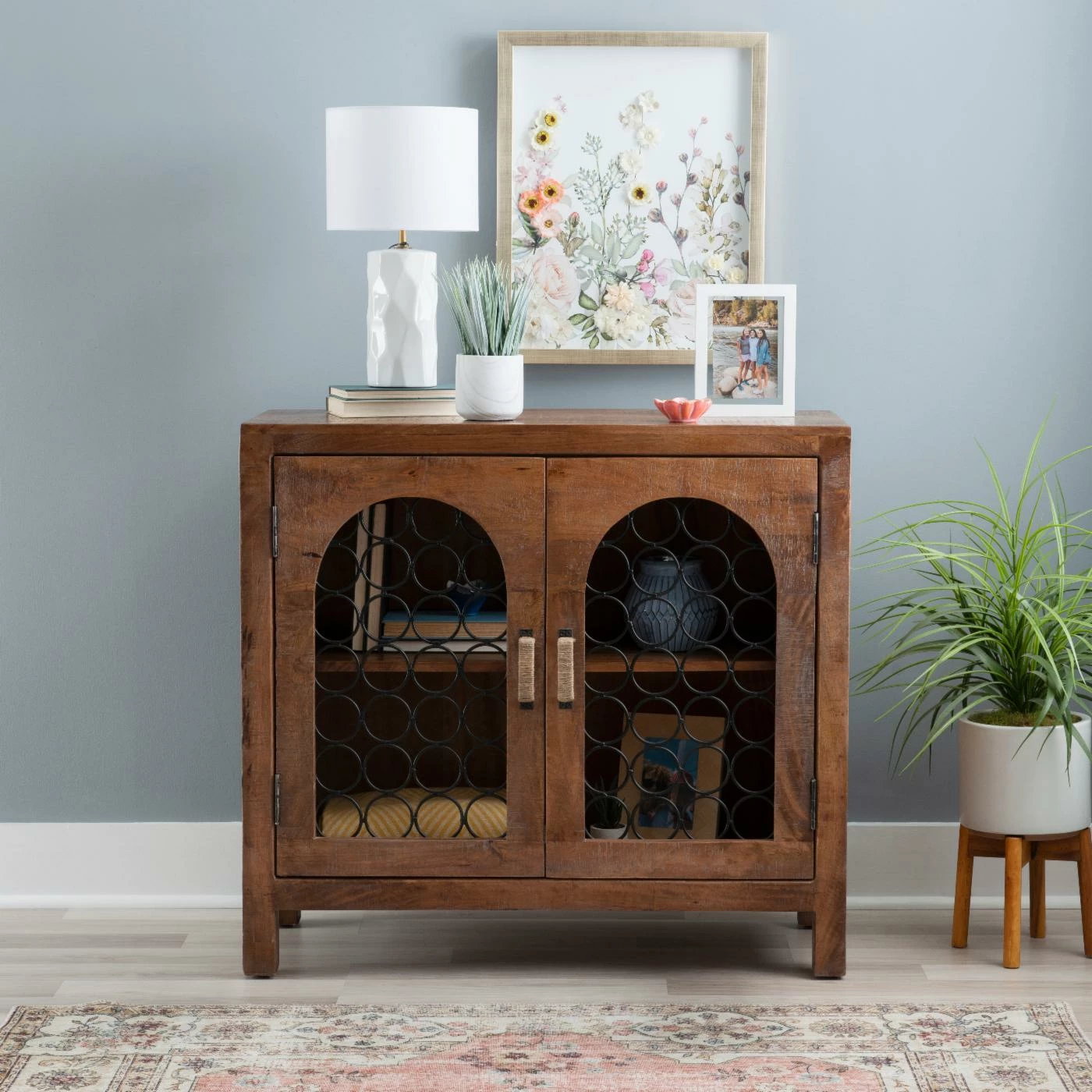 Wholesale ✨ Metal Powell Cabarras 2-Door Console - Brown 🛒 2 Wholesale ✨ Metal Powell Cabarras 2-Door Console - Brown 🛒 - Image 2