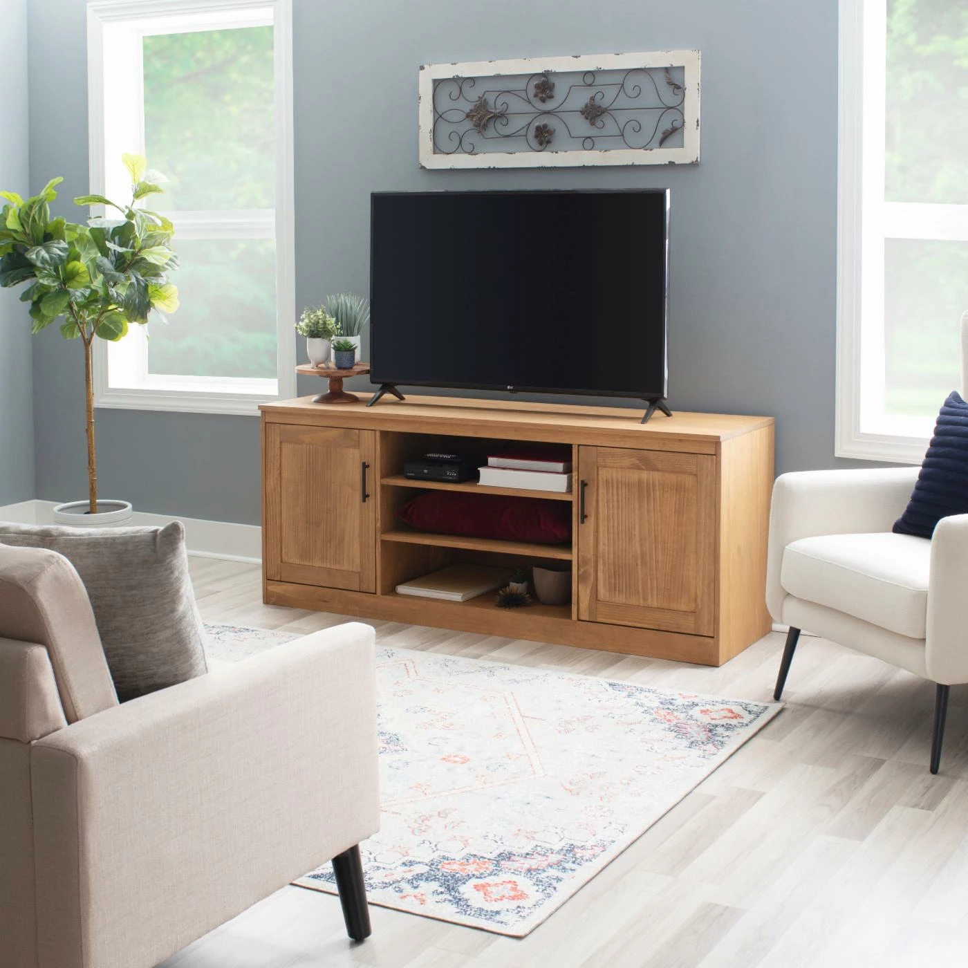 Outlet ✔️ Wood Linon Vincent 2-Door Console Table - Matte Maple ❤️ 2 Outlet ✔️ Wood Linon Vincent 2-Door Console Table - Matte Maple ❤️ - Image 2