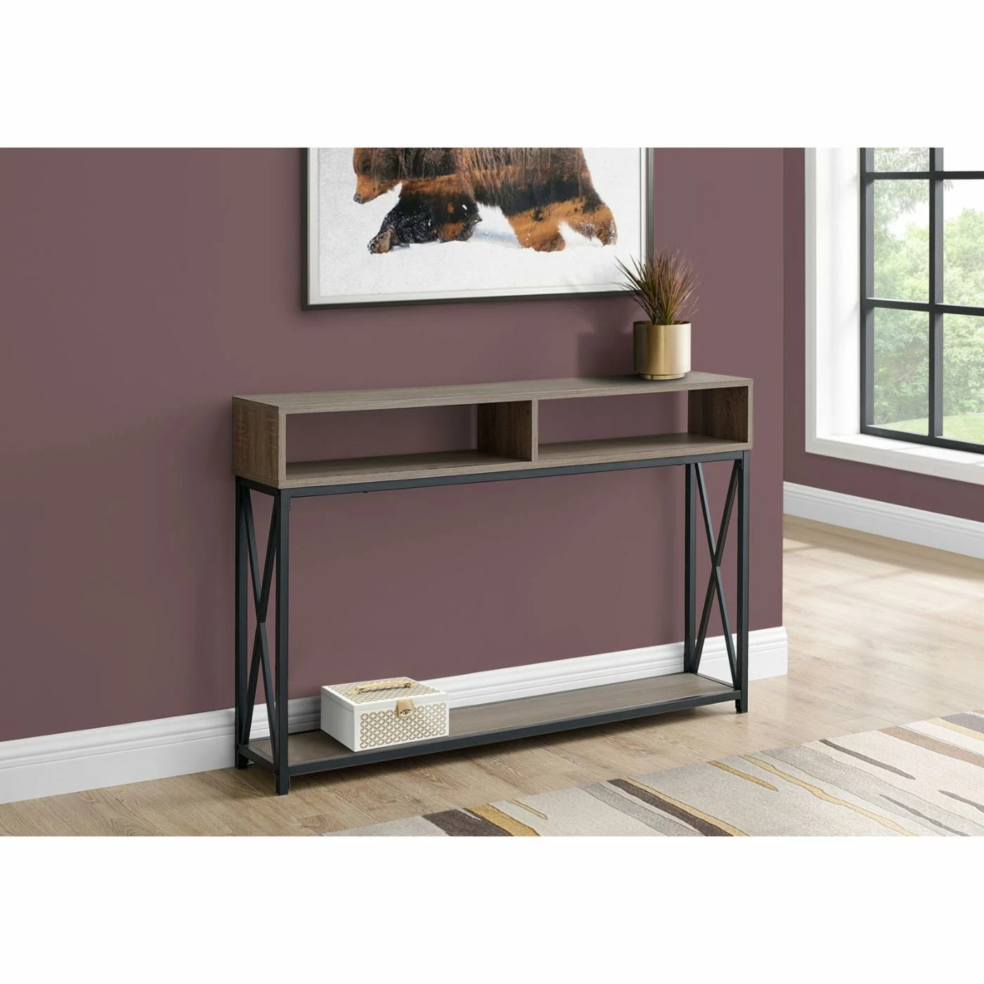 Top 10 π Metal Monarch Specialties Industrial Cross Console Table 𧨠- Image 2