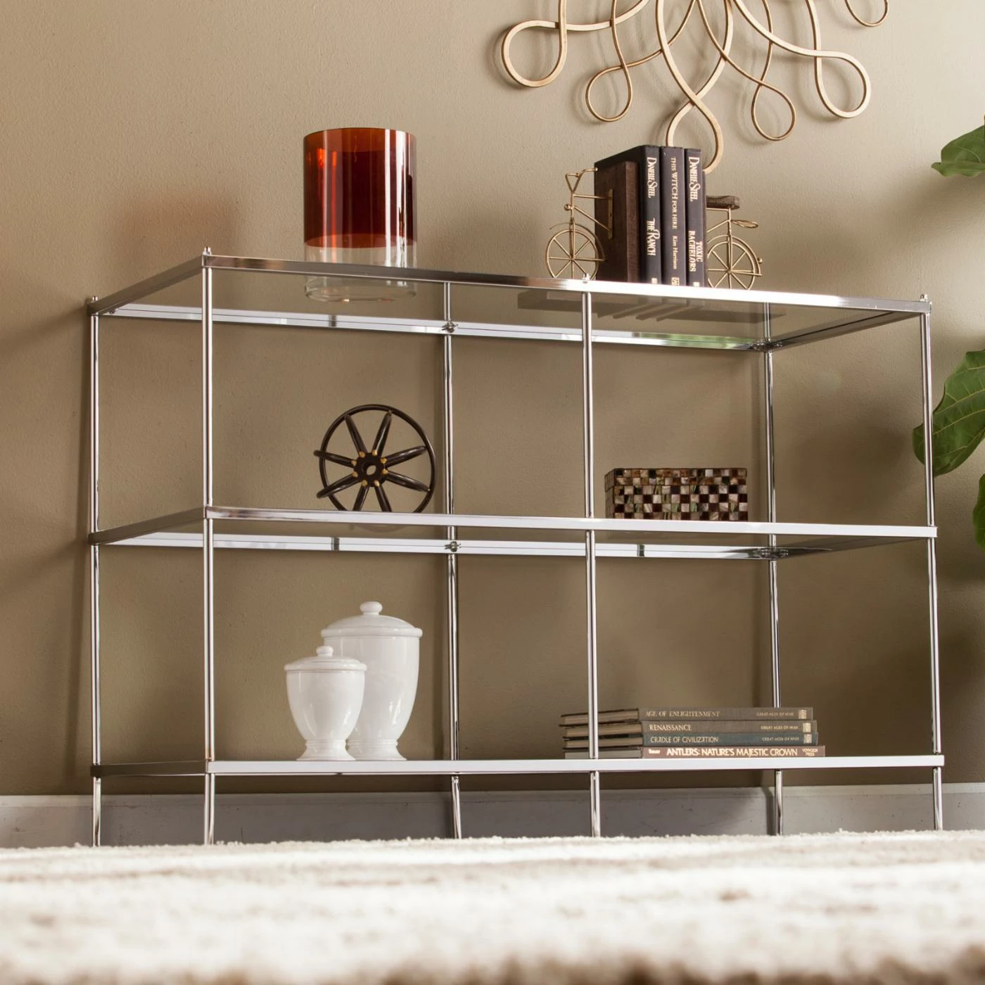 Best Pirce 😀 Metal Southern Enterprises Knox Glam Mirrored Console Table - Chrome 🥰 - Image 2