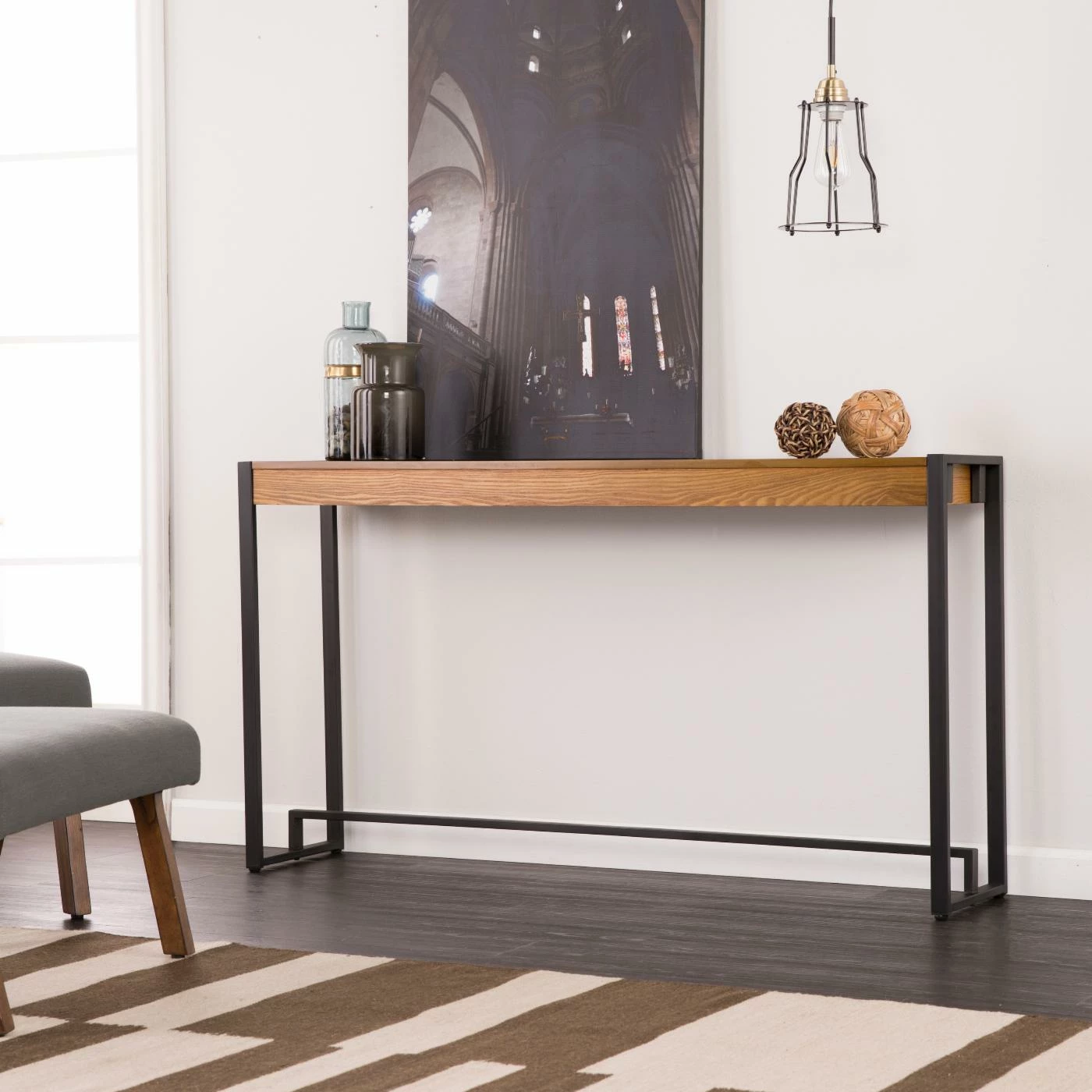 Deals ๐ Metal Southern Enterprises Macen Console Table ๐ - Image 2