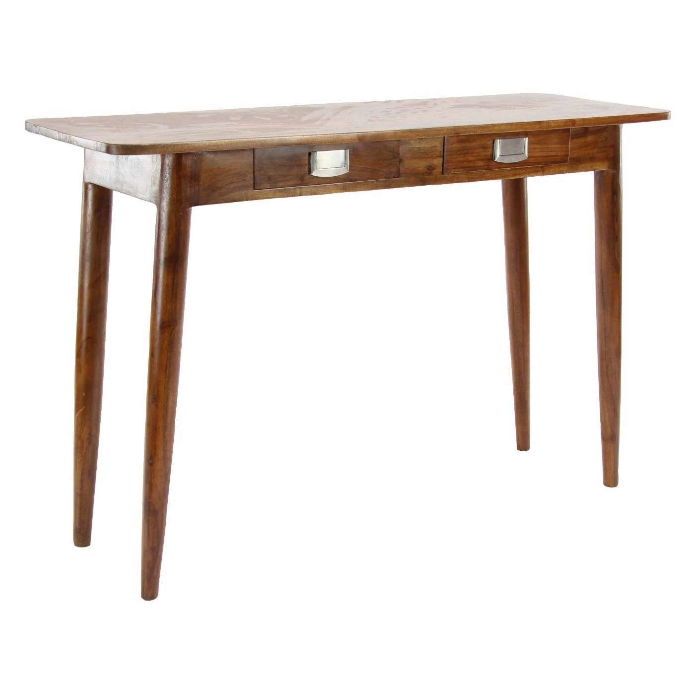 Promo 🎉 DecMode Modern Kanaloa Wood Stained Brown Console Table With Drawers 🎁 - Image 2