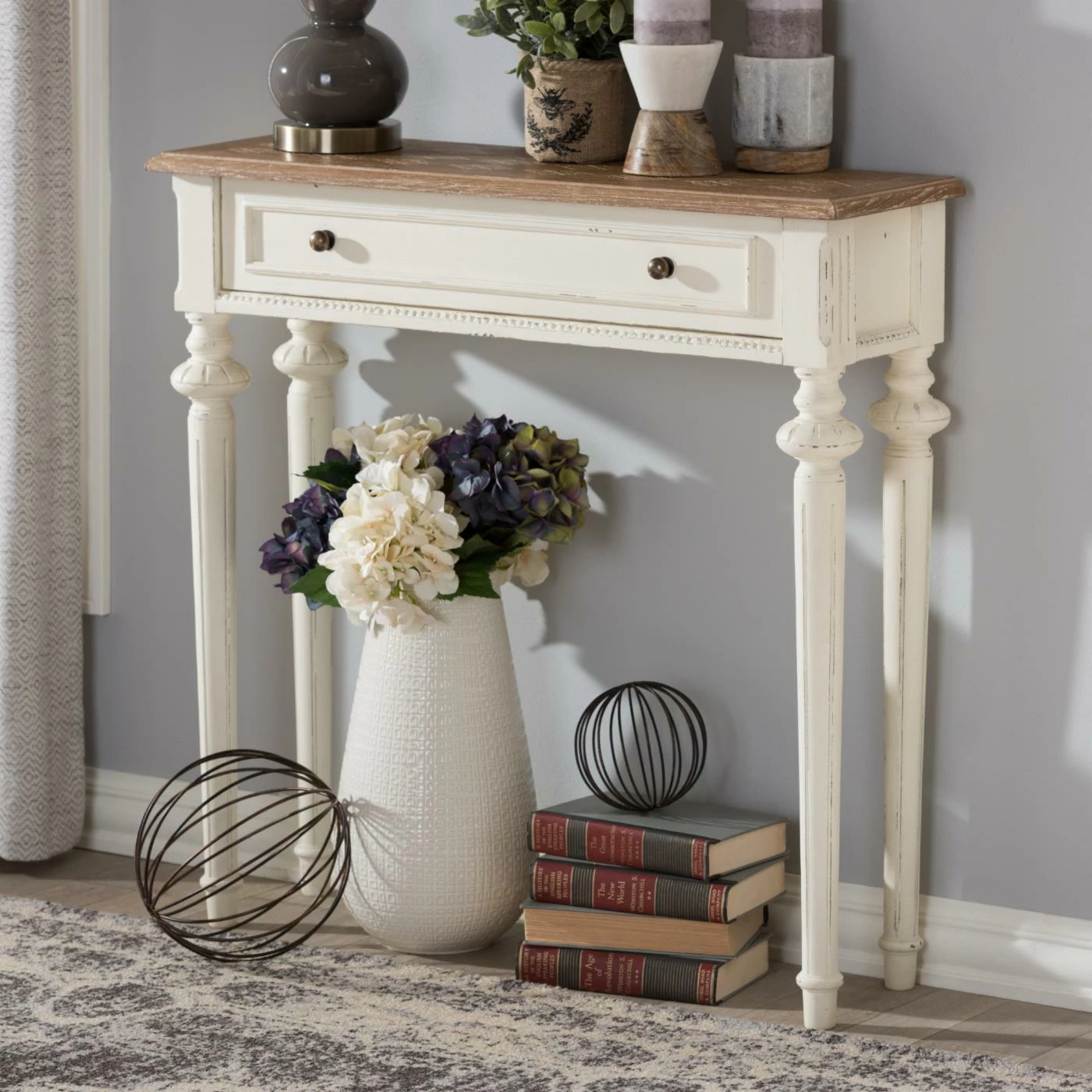 Top 10 💯 Wood HN Home Seneca Coastal Weathered Oak And Distressed White Wash Console Table 🔔 - Image 2