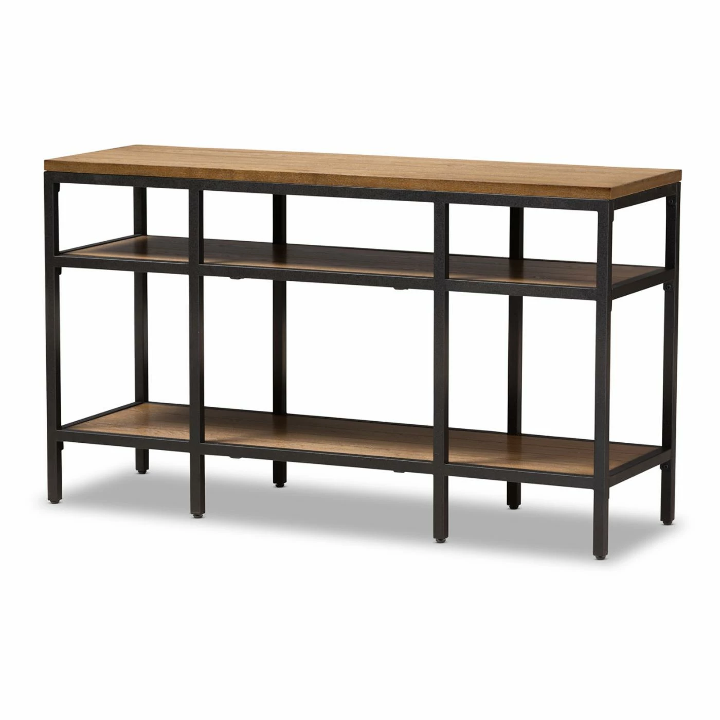 Hot Sale 😉 Baxton Studio Caribou Rustic Industrial Style Wood And Metal Console Table 🌟 - Image 2