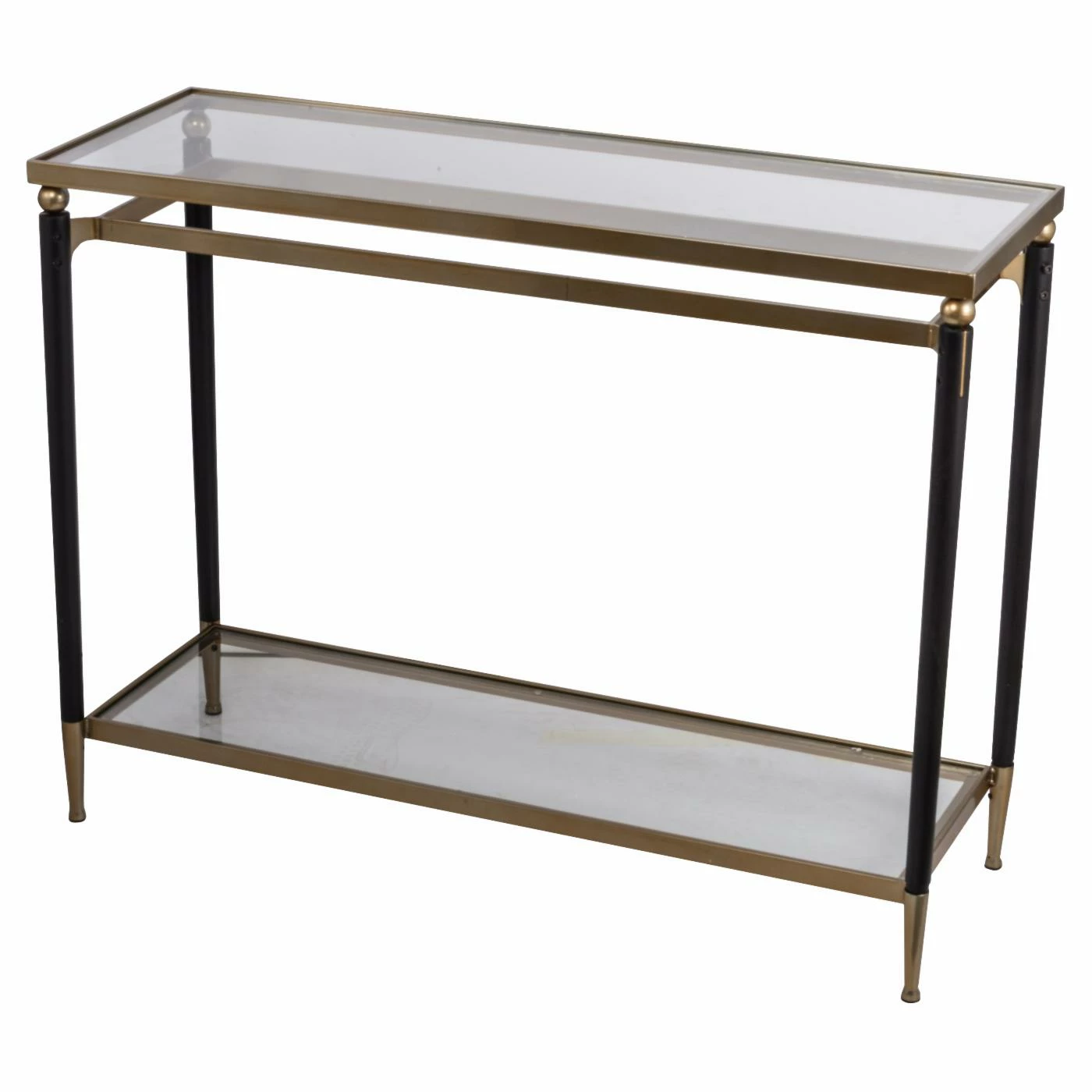 New โค๏ธ A & B Home Metal A & B Home Modern Chic Glass Console Table In Gold And Black ๐