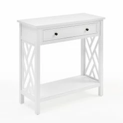 Buy 💯 Alaterre Furniture Coventry Wood Entryway/Console/Sofa Table With Drawer And Shelf - White 🎁