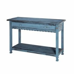 New 🥰 Wood Alaterre Furniture Country Cottage Media/Console Table - Blue Antique 🌟