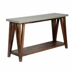 Wholesale ❤️ Alaterre Furniture Brookside Wood With Concrete-Coating Console/Media Table 🎁
