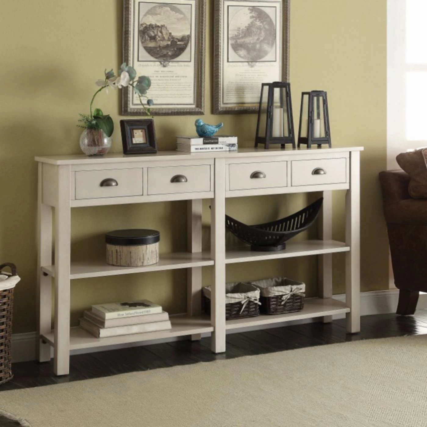 Budget π Wood Benzara Rectangular 4 Drawer Console Table π§¨