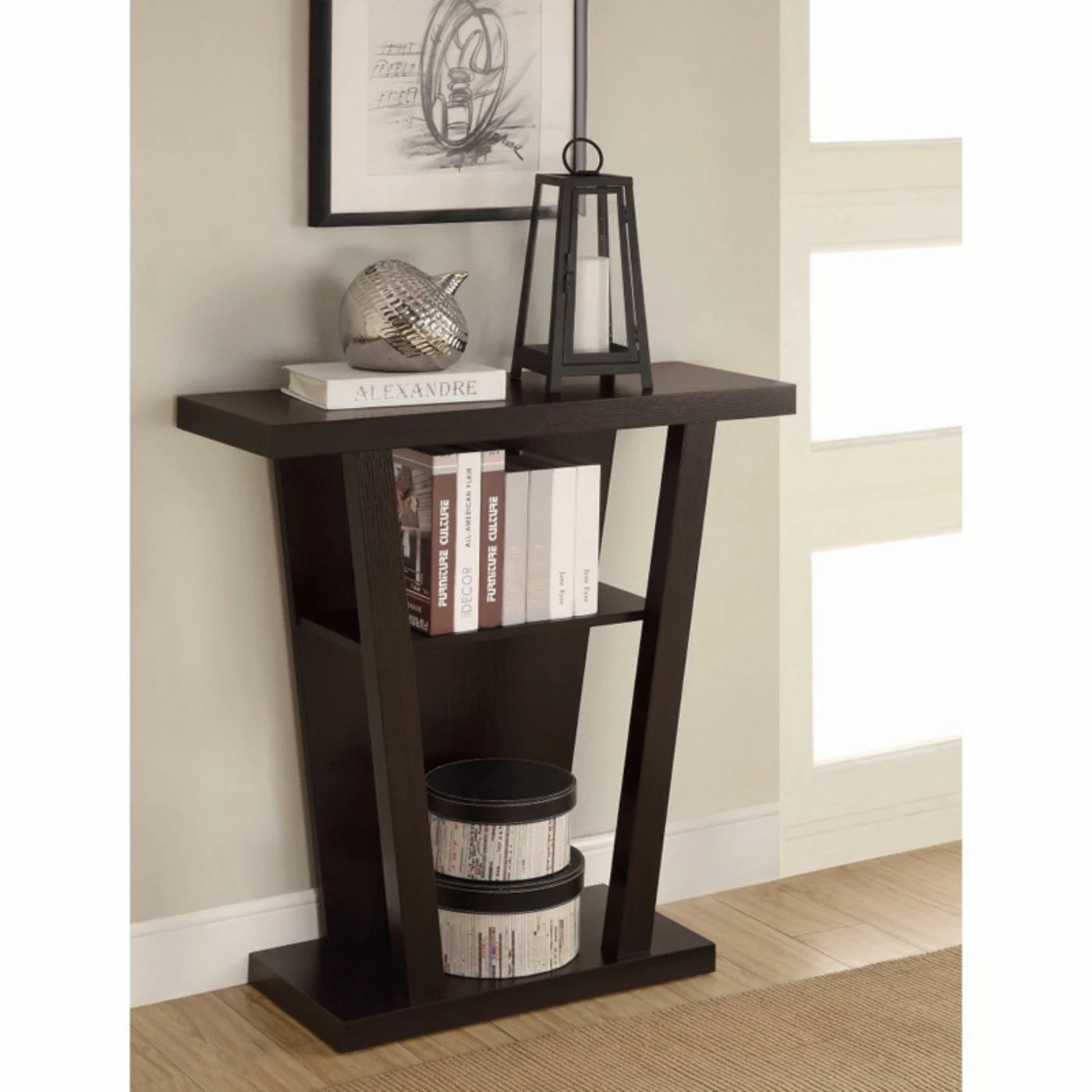 New β¨ Benzara Angled Wooden Console Table With Storage Space π 1 New β¨ Benzara Angled Wooden Console Table With Storage Space π