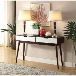 Discount ⌛ Wood Benzara Beautiful Sofa Table With 2 Drawers 🎉