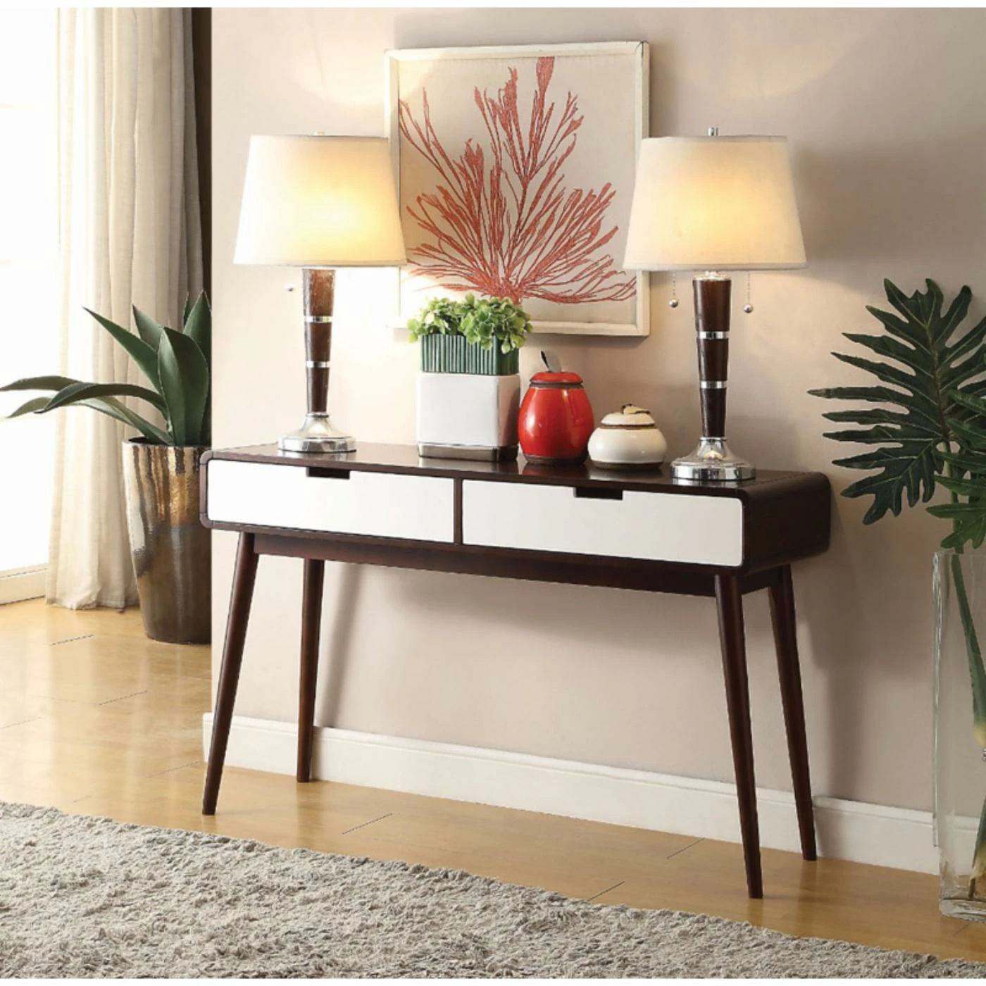 Discount β Wood Benzara Beautiful Sofa Table With 2 Drawers π