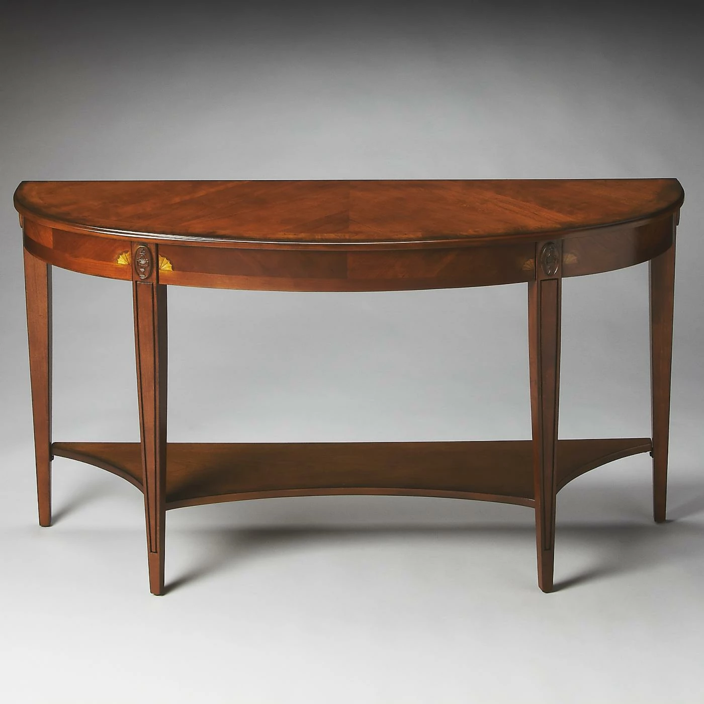 Best Sale ⌛ Butler Specialty Wood Butler Astor Demilune Console Table - Olive Ash Burl ❤️