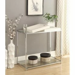 Deals ⭐ Metal Convenience Concepts Palm Beach Console Table - White 🌟