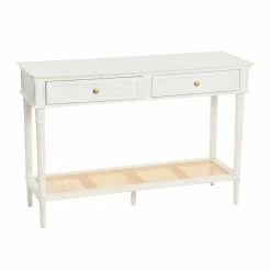 Top 10 😀 Creative Co-Op Maxwelton Wood And Cane Console Table - White ⌛