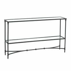 Best Sale ❤️ Metal Creative Co-Op Libertine Glass And Iron Console Table - Black 🎁